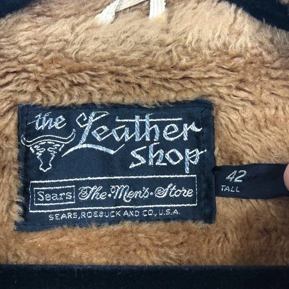 Vintage 70´s The Leather Shop Jacket Faux Fur Cattleman Rancher workwear 42T Jackets & Coats